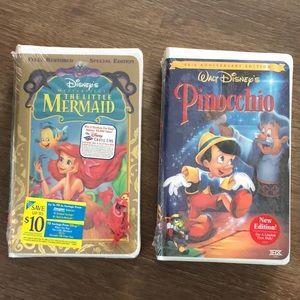 VHS “The Little Mermaid” and Pinocchio”